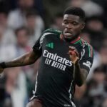 Aksi Thomas Partey dalam laga Real Madrid vs Arsenal
