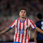 Selebrasi Miguel Almiron dalam laga Paraguay vs Nikaragua, Sabtu (6/6/2026).